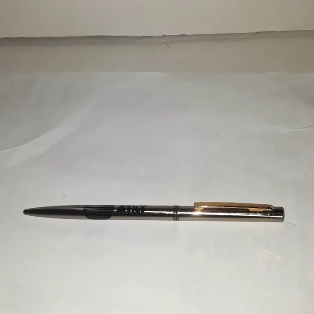 RARE VINTAGE AT&T ALL STAINLESS STEEL PARKER PEN WRITES BLUE INK